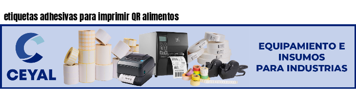 etiquetas adhesivas para imprimir QR alimentos