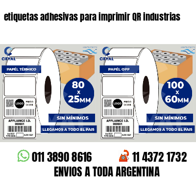 etiquetas adhesivas para imprimir QR industrias