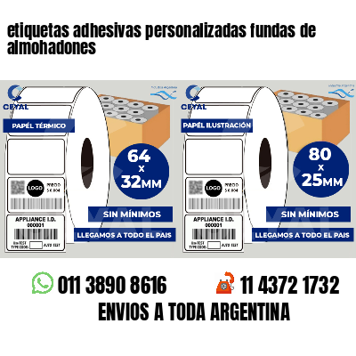 etiquetas adhesivas personalizadas fundas de almohadones