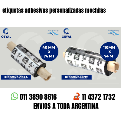 etiquetas adhesivas personalizadas mochilas