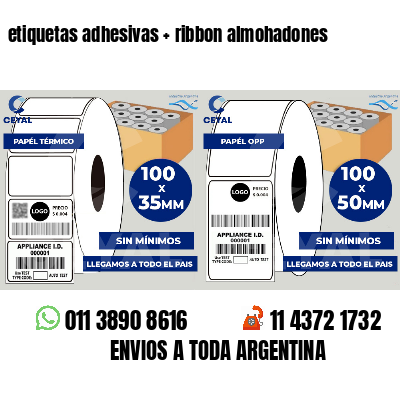 etiquetas adhesivas   ribbon almohadones
