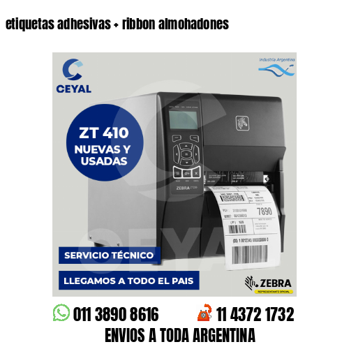 etiquetas adhesivas   ribbon almohadones