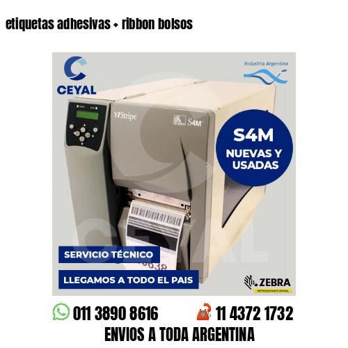 etiquetas adhesivas   ribbon bolsos