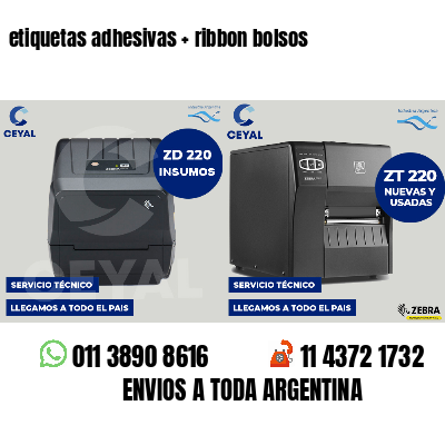 etiquetas adhesivas   ribbon bolsos