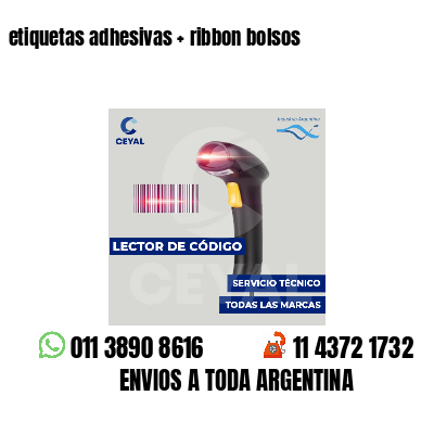 etiquetas adhesivas   ribbon bolsos