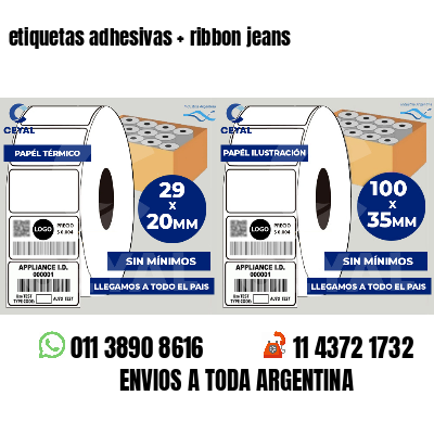 etiquetas adhesivas   ribbon jeans