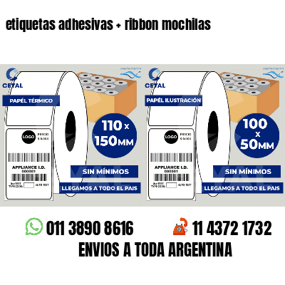 etiquetas adhesivas   ribbon mochilas