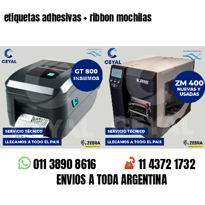 etiquetas adhesivas   ribbon mochilas