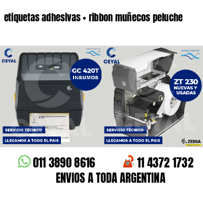 etiquetas adhesivas   ribbon muñecos peluche
