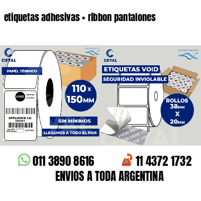 etiquetas adhesivas   ribbon pantalones