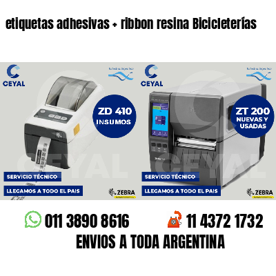 etiquetas adhesivas ribbon resina Bicicleterías