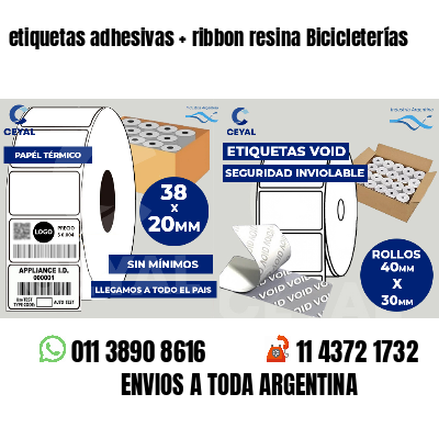 etiquetas adhesivas   ribbon resina Bicicleterías
