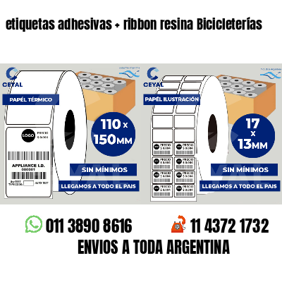 etiquetas adhesivas ribbon resina Bicicleterías
