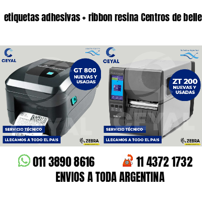 etiquetas adhesivas ribbon resina Centros de belleza