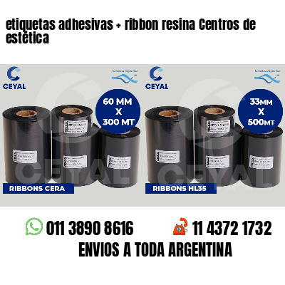 etiquetas adhesivas ribbon resina Centros de estética