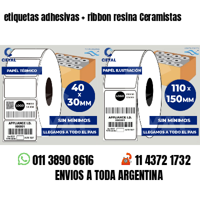 etiquetas adhesivas   ribbon resina Ceramistas