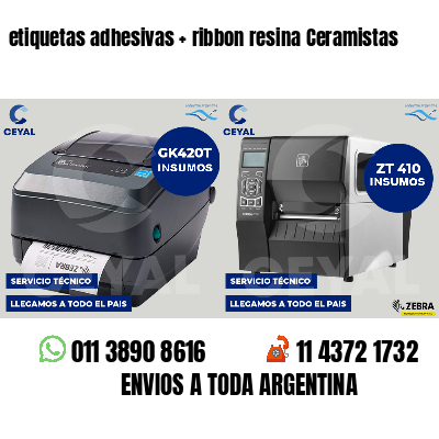 etiquetas adhesivas ribbon resina Ceramistas