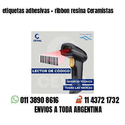 etiquetas adhesivas ribbon resina Ceramistas