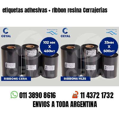 etiquetas adhesivas ribbon resina Cerrajerías