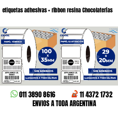 etiquetas adhesivas   ribbon resina Chocolaterías