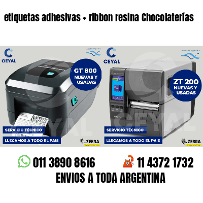 etiquetas adhesivas ribbon resina Chocolaterías