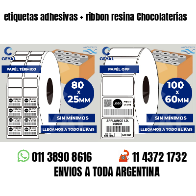 etiquetas adhesivas ribbon resina Chocolaterías