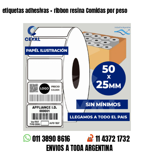 etiquetas adhesivas   ribbon resina Comidas por peso