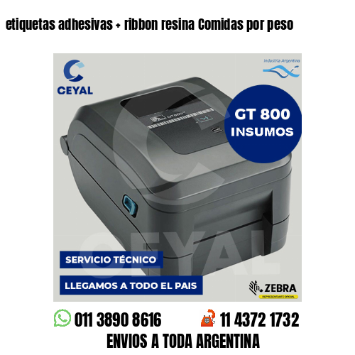etiquetas adhesivas   ribbon resina Comidas por peso