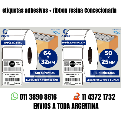 etiquetas adhesivas   ribbon resina Concecionaria