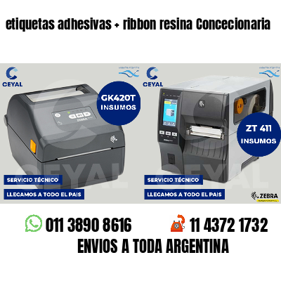 etiquetas adhesivas ribbon resina Concecionaria