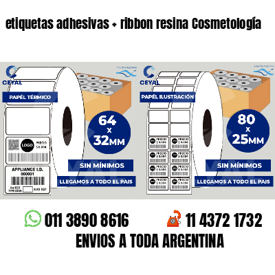 etiquetas adhesivas ribbon resina Cosmetología