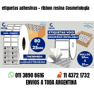 etiquetas adhesivas   ribbon resina Cosmetología