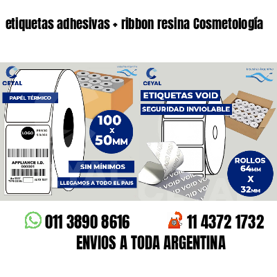 etiquetas adhesivas ribbon resina Cosmetología