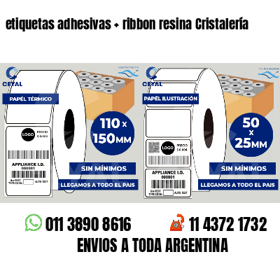 etiquetas adhesivas   ribbon resina Cristalería