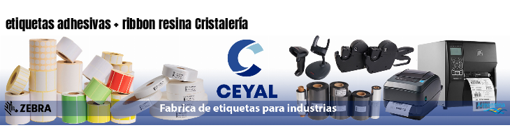 etiquetas adhesivas ribbon resina Cristalería