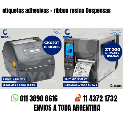 etiquetas adhesivas ribbon resina Despensas