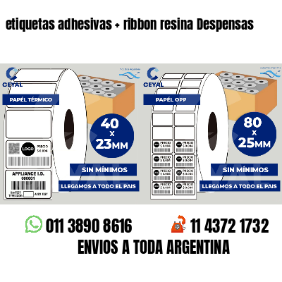 etiquetas adhesivas ribbon resina Despensas