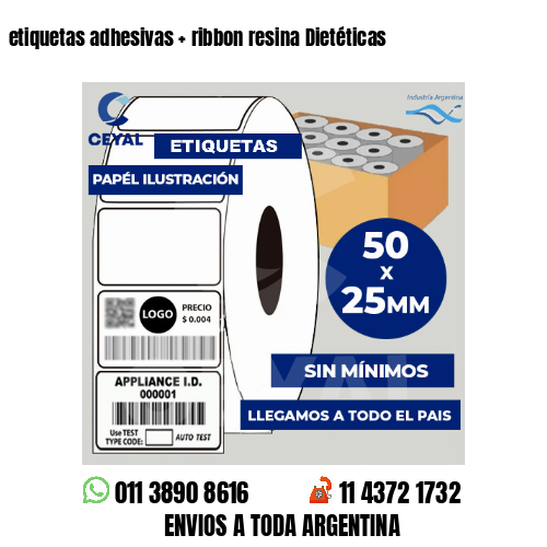etiquetas adhesivas   ribbon resina Dietéticas