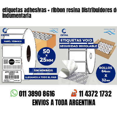 etiquetas adhesivas ribbon resina Distribuidores de indumentaria