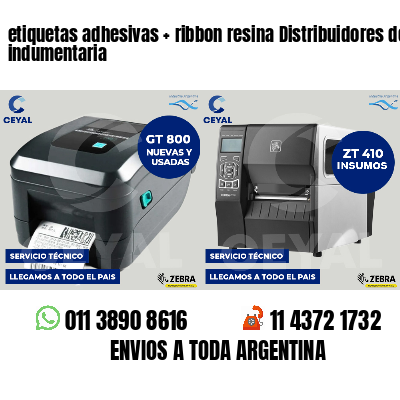 etiquetas adhesivas ribbon resina Distribuidores de indumentaria