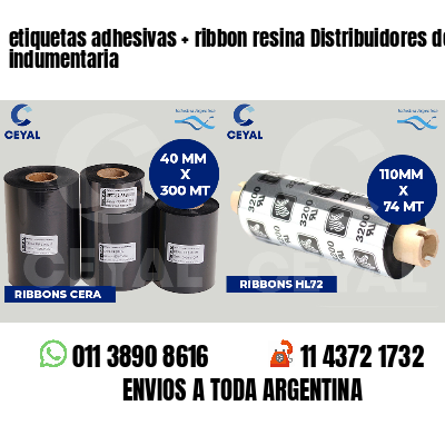 etiquetas adhesivas ribbon resina Distribuidores de indumentaria