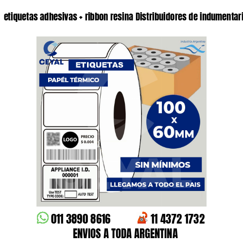etiquetas adhesivas   ribbon resina Distribuidores de indumentaria