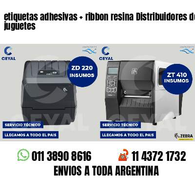 etiquetas adhesivas ribbon resina Distribuidores de juguetes