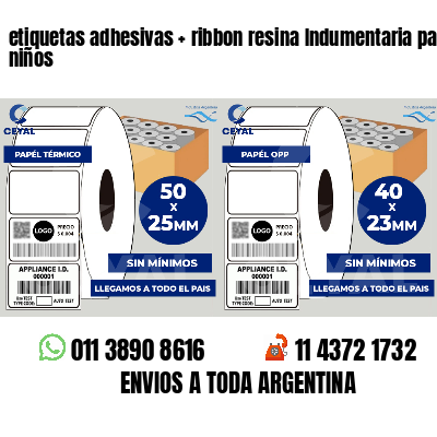 etiquetas adhesivas   ribbon resina Indumentaria para niños