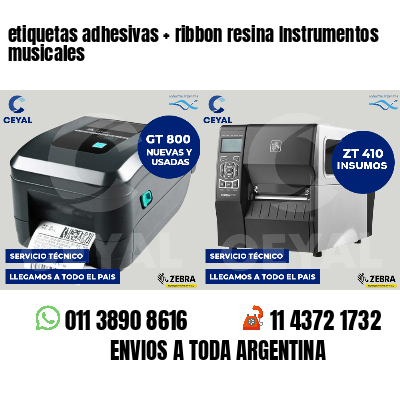 etiquetas adhesivas ribbon resina Instrumentos musicales