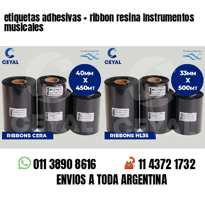 etiquetas adhesivas   ribbon resina Instrumentos musicales