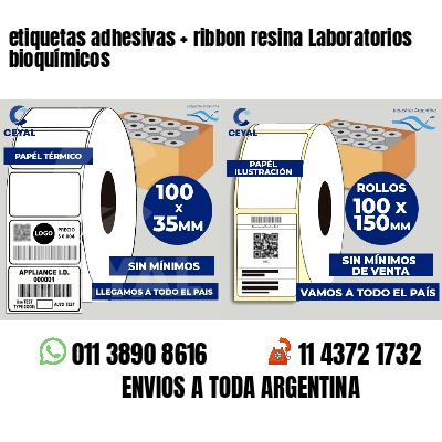 etiquetas adhesivas   ribbon resina Laboratorios bioquímicos
