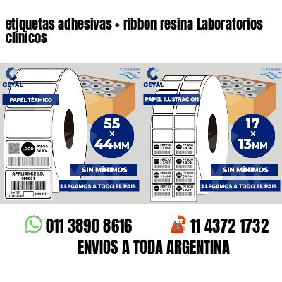 etiquetas adhesivas   ribbon resina Laboratorios clínicos