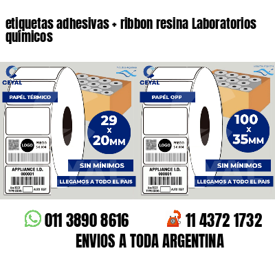 etiquetas adhesivas   ribbon resina Laboratorios químicos