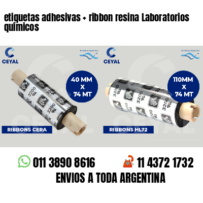 etiquetas adhesivas   ribbon resina Laboratorios químicos